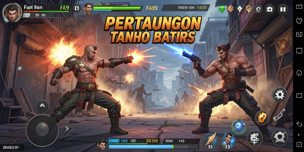 Tampilkan aksi seru dari gameplay FA99 dengan pertarungan menegangkan.