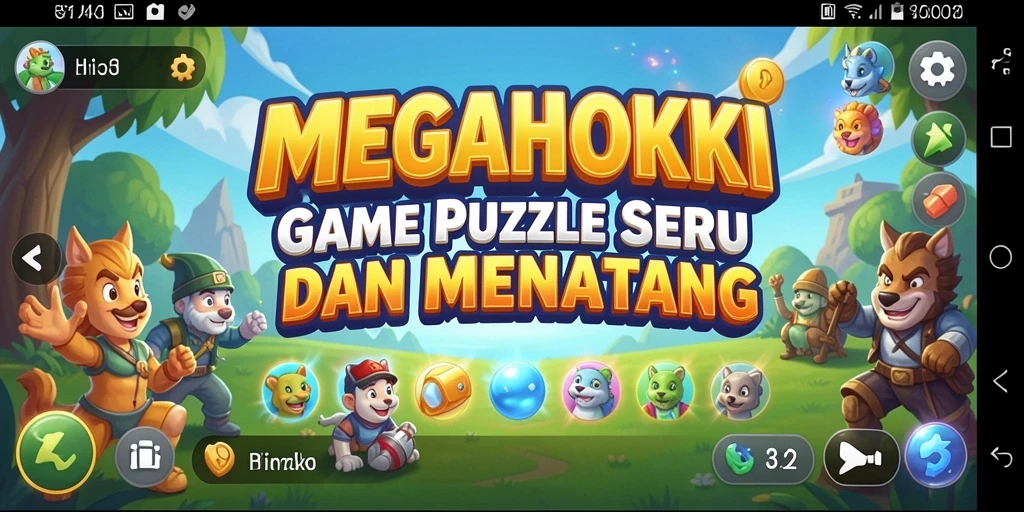 Tampilan gameplay MEGAHOKI yang seru dan menantang